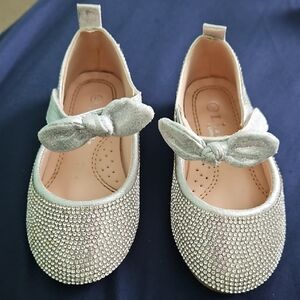 Link Glittering Silver Kids Dress Shoes